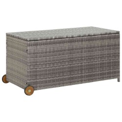 Boîte de rangement de jardin gris clair 120x65x61 cm rotin 