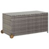 Boîte de rangement de jardin gris clair 120x65x61 cm rotin 