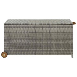 Boîte de rangement de jardin gris clair 120x65x61 cm rotin 