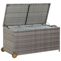 Boîte de rangement de jardin gris clair 120x65x61 cm rotin 