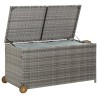 Boîte de rangement de jardin gris clair 120x65x61 cm rotin 