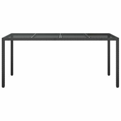 Table de Jardin Noire 190x90x75 cm Poly Rattan 