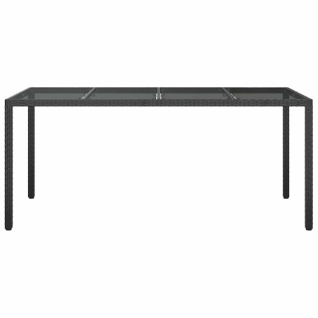 Table de Jardin Noire 190x90x75 cm Poly Rattan 