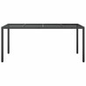 Table de Jardin Noire 190x90x75 cm Poly Rattan 