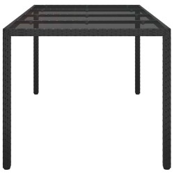 Table de Jardin Noire 190x90x75 cm Poly Rattan 
