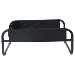 lit pour chien surélevé Noir Tissu Oxford et Acier 