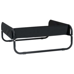 lit pour chien surélevé Noir Tissu Oxford et Acier 