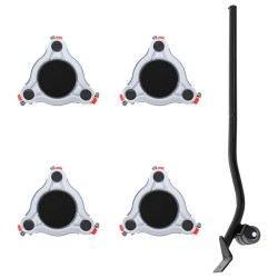 Roulettes pour meubles 4 pièces avec élévateur 14,5 x 13,5 x 4 cm Acier 400 kg 