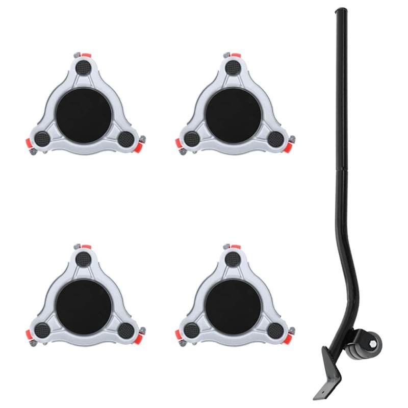 Roulettes pour meubles 4 pièces avec élévateur 14,5 x 13,5 x 4 cm Acier 400 kg 
