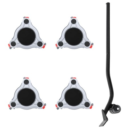 Roulettes pour meubles 4 pièces avec élévateur 14,5 x 13,5 x 4 cm Acier 400 kg 