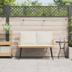 Banc de jardin Naturel 114x64x78 cm Poly Rattan 