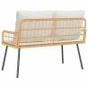 Banc de jardin Naturel 114x64x78 cm Poly Rattan 