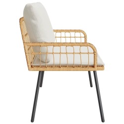 Banc de jardin Naturel 114x64x78 cm Poly Rattan 