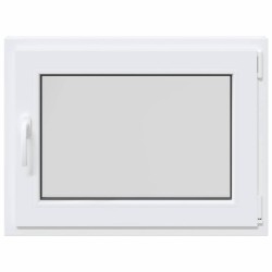 Fenêtre de sous-sol« RISOR » 80 x 50 cm oscillo-battante DIN droite blanche 