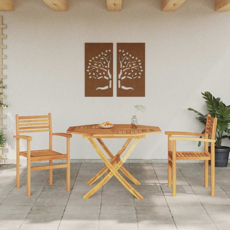 Chaises empilables de jardin 2 pcs Marron 55,5 x 55,5 x 90 cm 