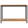 Table d'extérieur Naturelle et Noire 35x110x75 cm en bois solide et acier 