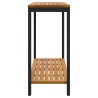 Table d'extérieur Naturelle et Noire 35x110x75 cm en bois solide et acier 