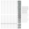 Poteaux de Clôture 22 pcs U-Channel 120 cm Acier Galva 