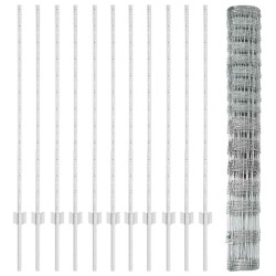 Poteaux de Clôture 22 pcs U-Channel 120 cm Acier Galva 