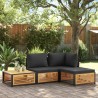 Tabouret de jardin avec coussin 68x68x30cm bois massif d'acacia 
