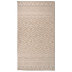Tapis à tissage plat d'extérieur 80x150 cm Rayures brunes 