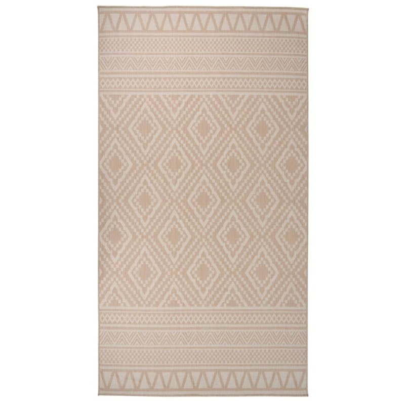 Tapis à tissage plat d'extérieur 80x150 cm Rayures brunes 