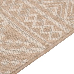 Tapis à tissage plat d'extérieur 80x150 cm Rayures brunes 