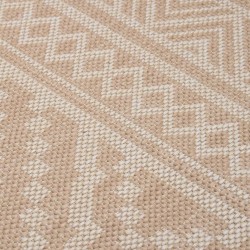 Tapis à tissage plat d'extérieur 80x150 cm Rayures brunes 