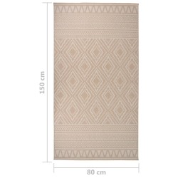 Tapis à tissage plat d'extérieur 80x150 cm Rayures brunes 
