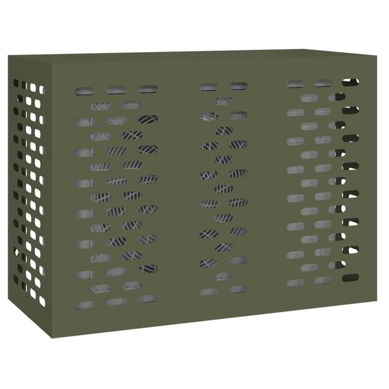 Housse de Climatiseur Olive Verte 110x50x80 cm Acier 