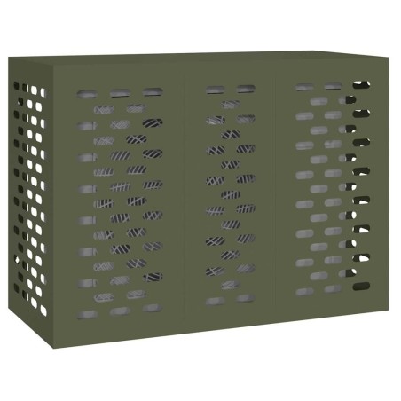 Housse de Climatiseur Olive Verte 110x50x80 cm Acier 