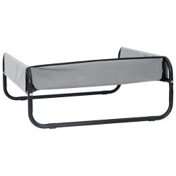 Lit surélevé pour chien Gris clair Tissu Oxford ML et Acier 