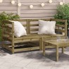 Canapés d'angle de jardin 2 pcs 70x70x67cm bois de pin imprégné 