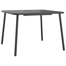 Table de jardin anthracite 100x100x71 cm acier 