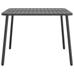 Table de jardin anthracite 100x100x71 cm acier 