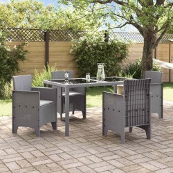 Chaises de jardin avec coussins 4 pcs Gris clair 