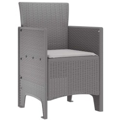 Chaises de jardin avec coussins 4 pcs Gris clair 
