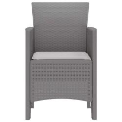 Chaises de jardin avec coussins 4 pcs Gris clair 