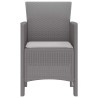 Chaises de jardin avec coussins 4 pcs Gris clair 
