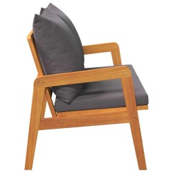 Banc de jardin avec coussins 115x65x71 cm Bois d'acacia massif 
