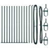 Ensemble de poteaux de clôture avec plaques de base 13 pcs Vert 
