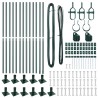 Ensemble de poteaux de clôture avec plaques de base 13 pcs Vert 