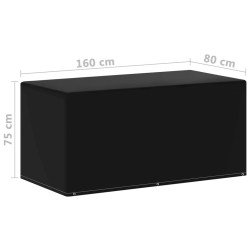 Housses de meubles de jardin 2 pcs 6 œillets 160x80x75 cm 