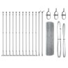 Clôture en fil soudé avec 13 poteaux flangés 0.6x25 m Acier galvanisé 