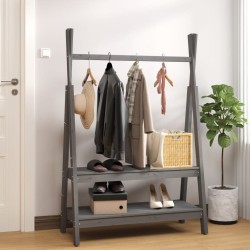 Porte-vêtements Gris 100x45,5x150 cm Bois de pin massif 