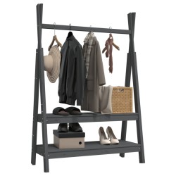 Porte-vêtements Gris 100x45,5x150 cm Bois de pin massif 