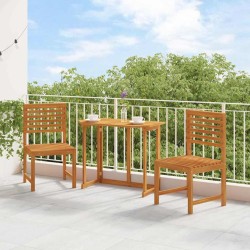 Chaises de jardin sans accoudoirs 2 pcs en bois d'acacia costaud 