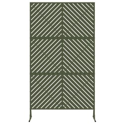 Écran de confidentialité vert olive, 100x50x180 cm, en acier 