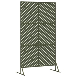 Écran de confidentialité vert olive, 100x50x180 cm, en acier 