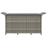 Banc de jardin avec coussin gris 116x46x57 cm résine tressée 